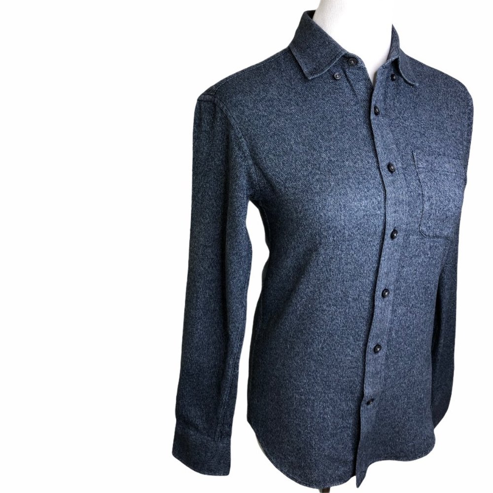 Club Monaco Women Chambray Flannel Shirt XS